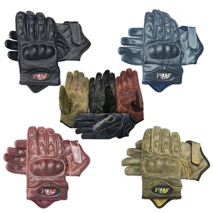 Full finger motorbike motorcycle summer/winter sports gloves crunch leather 9004 - Picture 1 of 7