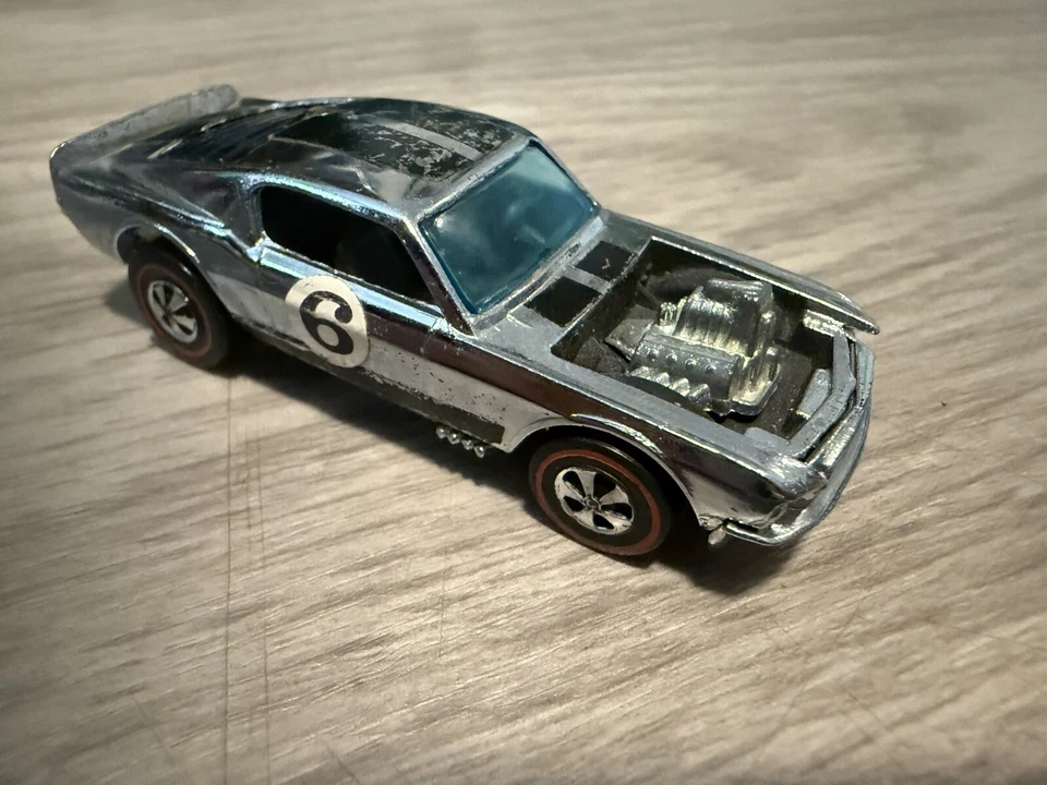 1969 Hot Wheels Redline Mustang Boss Hoss Silver number 6  - Image 1 of 4