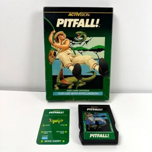 Vintage Activision Pitfall! Intellivision Game Cartridge mit Overlay & Box - getestet - Bild 1 von 7