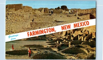New Mexico NM Postcard Greeting Farmington Chaco Canyon National Monument c1960 - Image 1 of 2