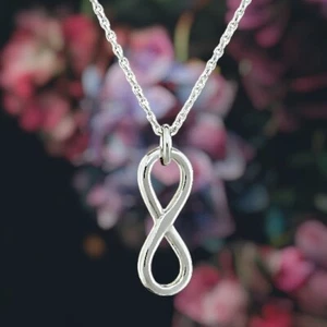 Infinity Pendant Necklace Sterling Silver Jewelry Dainty Necklace Love Gift - Bild 1 von 6