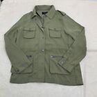 Love Tree Military Utility Jacket Shacket Olive Military Green Lightweight Sz M