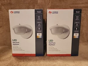 Lot of 2:Lithonia Lighting Outdoor White Led 4000K Dusk to dawn Wall Mount Light - Picture 1 of 9