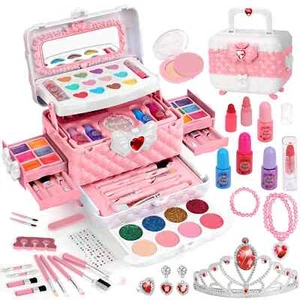 Kids Makeup Set for Girl Toys, 60PCS in 1 Real Washable Makeup Princess Gift - Picture 1 of 7