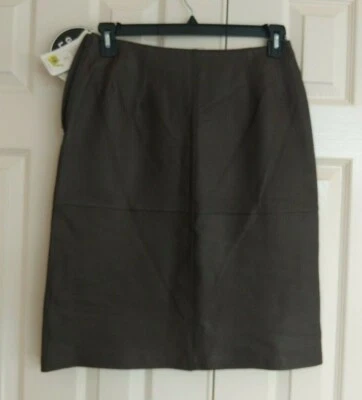 Falda Lápiz Colección Nygard De Colección Talla 8P Marrón 100% Cuero Genuino Nueva con Etiquetas con Defecto Foto 1 de 4