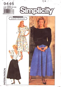 Vestido Simplicity 9446-Miss/Miss Petite con falda completa reunida al corpiño ~ 16-22 - Imagen 1 de 6