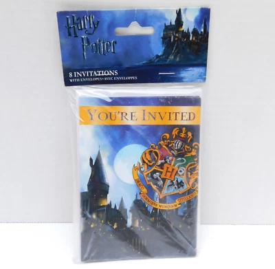 Harry Potter Invitaciones de Fiesta 8 Condes Mago de Hogwarts Estás Invitado NUEVO Foto 1 de 4