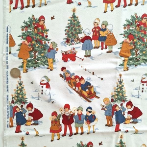 VTG 2000 Winter Wonderland Alexander Henry De Leon Cotton Flannel Fabric 1.4 YD - Picture 1 of 14