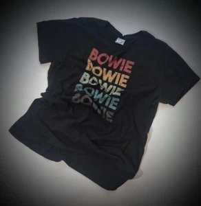 Bowie (David)  70's Style Vertical Rhythm Gradient Print T-Shirt Rock Music XL - Bild 1 von 6