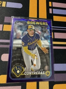 2024 Topps cromo William Contreras refractor de sonar púrpura/275 - Imagen 1 de 3