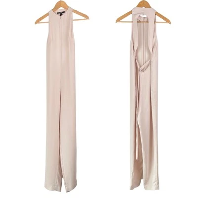 AQ/AQ Revolve : Elegant Minimalist Open Back Tall Blush Jumpsuit : US 0 - Image 1 of 4