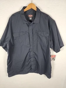 SERIE 24-7® CAMICIA UOMO ULTRALEGGERA MANICA CORTA full zip blu navy taglia XL FIELD SHIRT - Foto 1 di 13