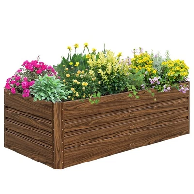 Galvanized Raised Garden Bed 8x4x2FT Outdoor Large Metal Planter Steel Kit fo... - Image 1 of 4
