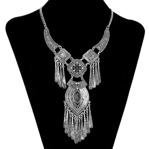 Bohemian Quaste Statement Lange Halskette für Damen Vintage Maxi Choker Schmuck - Bild 1 von 30