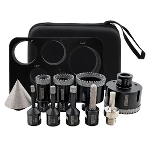 DT-DIATOOL 10pcs Vacuum Brazed Diamond Core Drill Bits Chamfer Bit Hex Adapter - Picture 1 of 5