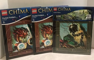 3- 2-Pack (6) LEGO Legends of Chima 2-Pocket Folders School Supplies 9X12"/ NIP - Picture 1 of 7