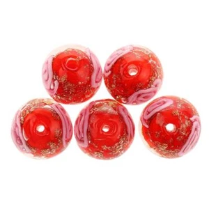 Phenovo 5xNew Multicolor Lampwork Round Glass Beads 12mm - Picture 1 of 29