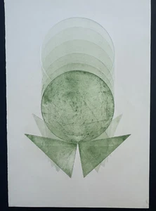 Pol Bury 1922-2005 Eau Forte Couleur 1972 unsigned, Abstraction, Abstract - Picture 1 of 14