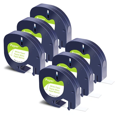 6x White Paper Label Labelling Tape for DYMO Letratag LT-100H Refill 91220 - Image 1 of 4