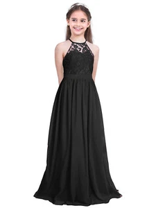 Mädchen Kleid Festlich Spitze Chiffon Kleider Blumenmädchenkleid Lang Partykleid - Bild 1 von 67