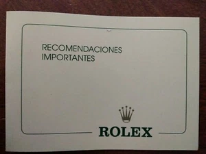 ROLEX SUBMARINER "RECOMENDACIONES IMPORTANTES" from 80' 90' 00' DAYTONA - Foto 1 di 3
