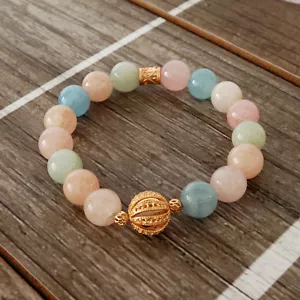 Individuelles Naturstein Armband - Morganit mit Roségold Akzent Perlen - Bild 1 von 6