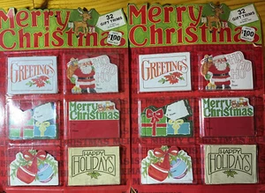 Vintage Merry Christmas 32 Gift Tags Lot 2 Sealed NOS Ephemera Scrapbooking - Picture 1 of 3