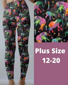 Leggings para mujer acuarela elefante TC talla grande 12-20 - Imagen 1 de 1