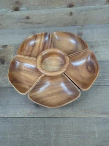 Vintage 6 Stück Affe Holz Snack Tablett - Bild 1 von 3