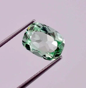 3.35 Ct Natural Green Ceylon Sapphire Cushion Loose Gemstone Certified 7x10 MM - Picture 1 of 4