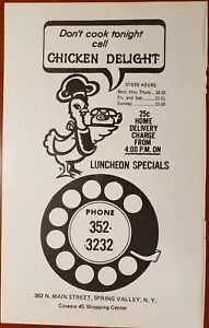 1958 Chicken Delight ORIGINAL B&W PRINT AD 5.5" x 9" Spring Valley New York - Picture 1 of 1