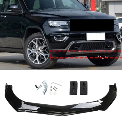 For Jeep Grand Cherokee Gloss Black Front Bumper Lip Spoiler Splitter Lower Chin - Image 1 of 4