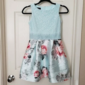 BCX Girls Mint Floral Tank Dress Size 12 - Picture 1 of 10