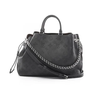 LOUIS VUITTON Bella 2way shoulder Tote Bag M59200 Mahina leather Black Used LV - Picture 1 of 11