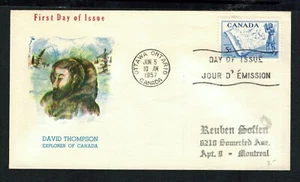 Canada #370, 1957 5¢ David Thompson, Philatelic Supply cachet FDC, VF - Foto 1 di 1