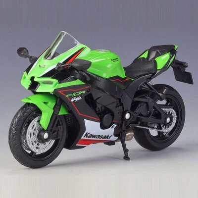 1:18 Kawasaki Ninja ZX-10R Motorrad Die Cast Spielzeug fur Kinder Sammlung Grün - Bild 1 von 4