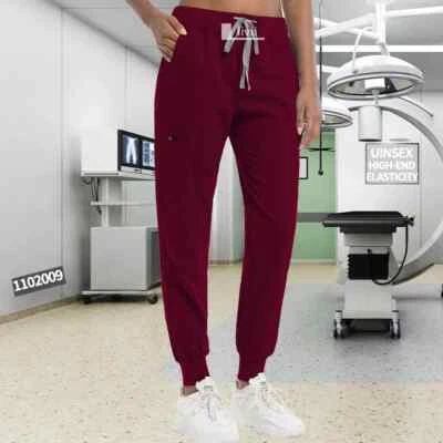 Pantalones de Jogger Pantalones de Trabajo Cintura Elástica Médico Enfermera Uniforme Pantalones Exfoliantes Foto 1 de 4