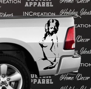 Sexy Girl Truck Decals Vinyl Stickers for Rear Side Bed Wrap Rally Truck Graphic - Picture 1 of 6