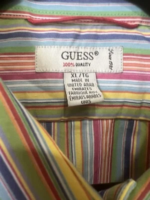 Y2K Vintage Guess 90s Shirt Mens Extra Large XL Retro Rare Colorful Long Sleeve - Image 1 of 4