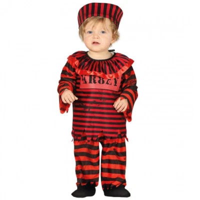 Costume pagliaccio assassino Halloween carnevale vestito clown 12-24 mesi bimbo - Immagine 1 di 4