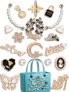 Golden Charms for Bogg Bag - Decoration Accessories for Rubber Beach Tote - Picture 1 of 12