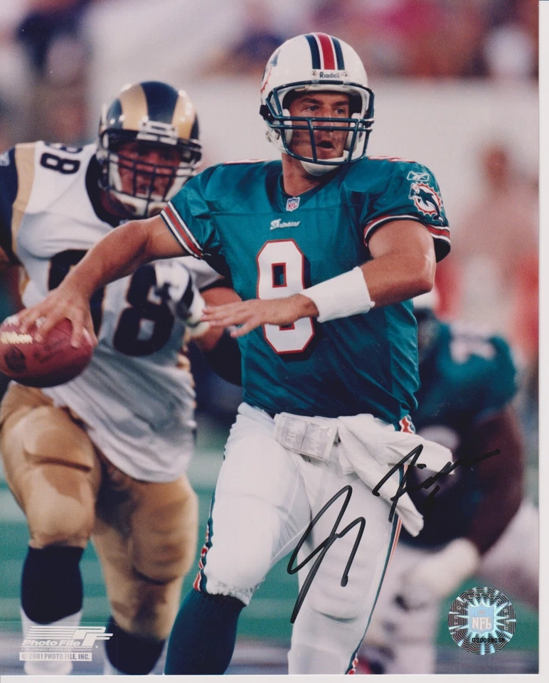 Foto assinada por Jay Fiedler 8x10 com certificado de autenticidade Miami Dolphins #2 - Imagem 1 de 1