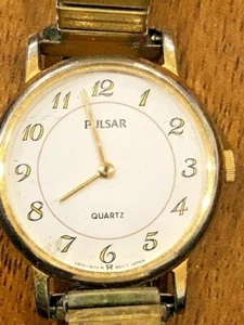 Vintage Rare Pulsar V810-0270 White Dial Ladies Quartz Expandable Bracelet Watch - Picture 1 of 6
