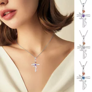 Hübsch Kreuz Hochzeit 925 Silber Gefüllt Kette Anhänger Cubic Zirkonia Jewelle ¬ - Bild 1 von 12