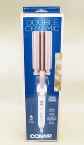 Conair Double Ceramic Triple Barrel Curling Iron, Deep Waves - Picture 1 of 4