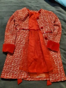 Mädchen Blueberi Boulevard Gänseblümchen Mantel & Kleid Set, rot 7/8 - Bild 1 von 10