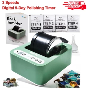 Rock Tumbler Mint Kit, 3 Speeds, Digital 9-Day Polishing Timer, Dual Injection - Picture 1 of 9
