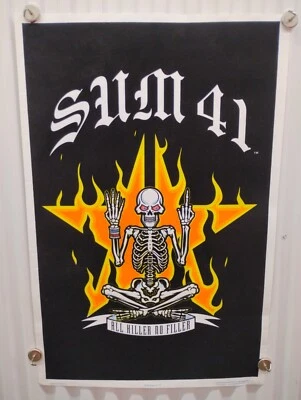 Rare Vintage Sum 41 All Killer No Filler 2001 Felt Black Light Poster 35x23 NOS - Image 1 of 4