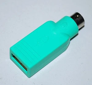 Adapter USB auf PS/2 Maus, Tastatur, grün - Bild 1 von 1