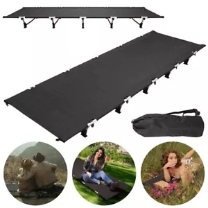 Foldable Camping Bed Stretcher Portable Light Weight Outdoor Hiking Travel Black - Picture 1 of 10
